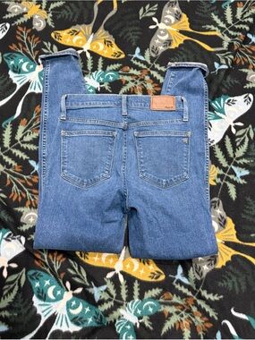 Madewell 10” High-Rise Skinny Jeans Light Wash Button Fly Stretch Size 25